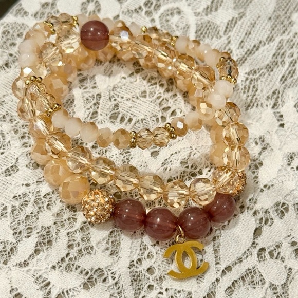 CHANEL Jewelry - CHANEL zipper pull beaded bracelet set